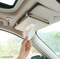 Trendify Car Sun Visor Tissue Holder - Beige PU Leather Napkin Organizer