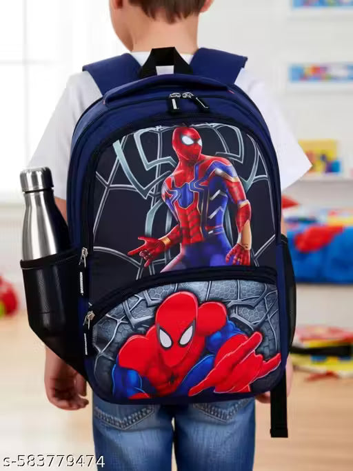 Spiderman Blue Kids School Backpack – Age 3–7 Durable Material Ideal for Travel, Picnic & Gift
