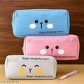 Combo Cute Pencil Case Aesthetic Pencil Case for Girls Large Capacity Pen Pencil Pouch Multifunctional Stationery Case for School(Set of 3, Blue, Pink, White)