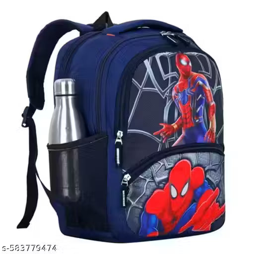 Spiderman Blue Kids School Backpack – Age 3–7 Durable Material Ideal for Travel, Picnic & Gift
