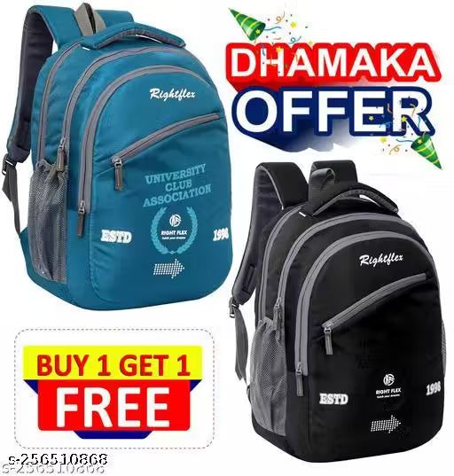 Rigth Flex College Bags,School bag,Casual Waterproof Laptop Bag,Backpack for Men,Office School College Teens & Students Girls & Boys School / Office / Fashionable Women & men Backpacks Waterproof 19 x 13 inch Combo Pack of 2