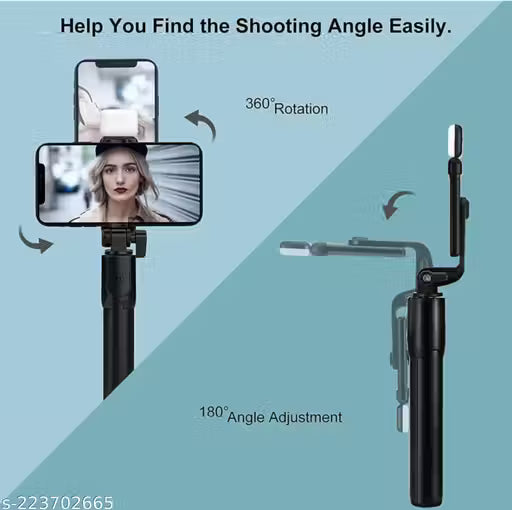 New Arrival High Quality 3in1 Selfie Stick multi-function Wireless Bluetooth R1 Selfie Stick with Remote Shutter 360 Rotate Extendable Handheld Foldable Mini Tripod Stand for Smartphones Professional Remote Control Selfie Stick Monopod Kit, Tripod