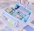 Pencil Pouch for Kids Large Capacity Cross Box Stationery Organizer with Zipper Multipurpose Pen Case for School, Office & College