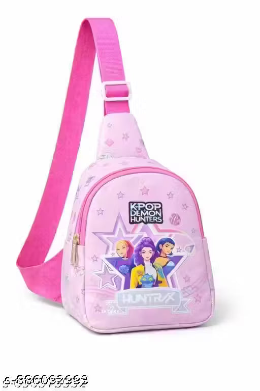 YoKids Hunter Chest Bag for Girls | Kpop Demon Hunters Sling Bag | Stylish Pink Crossbody Chest Sling Bag | Mini Travel Shoulder Bag for Women & Teens