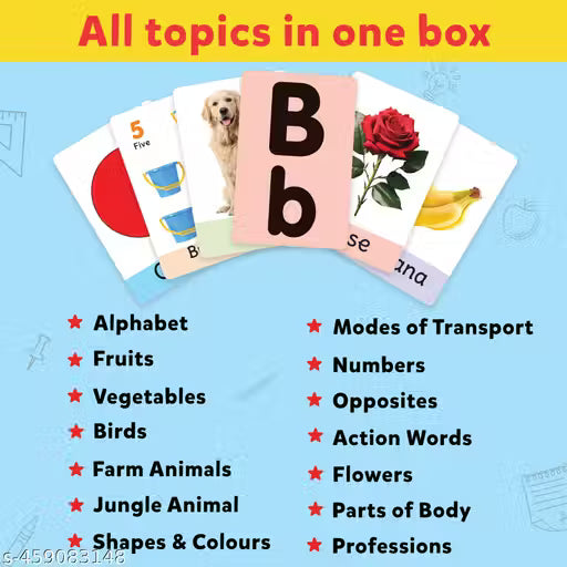 Little Berry All in One Flash Cards Book for Kids Toys | 72 Double-sided Flashcards for Kids 1 to 6 Years | Learning Toy for Kids, Boys & Girls | Educational Toy with 120+ Pictures for Children