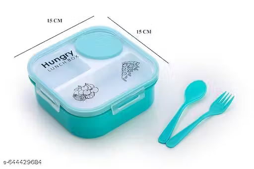 Hungry Lunch Box Combo Pack | Leakproof Lunch Box + Water Bottle + Spoon | Durable Plastic Tiffin for Kids & Adults