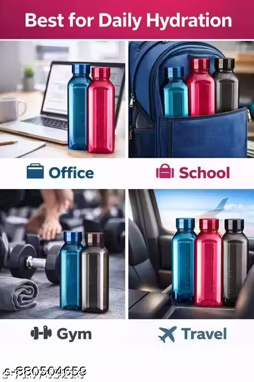 bottle set of 6 fridge water pack plastics combo for refrigerator home office freeze 1000 ml Bottle Pack Multicolor Plastic 1 ltr plastic litre
