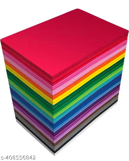 MAS 100 pcs Color A4 Medium Size Sheets (10 Sheets Each Color) Art and Craft Paper Double Sided Colored set 200