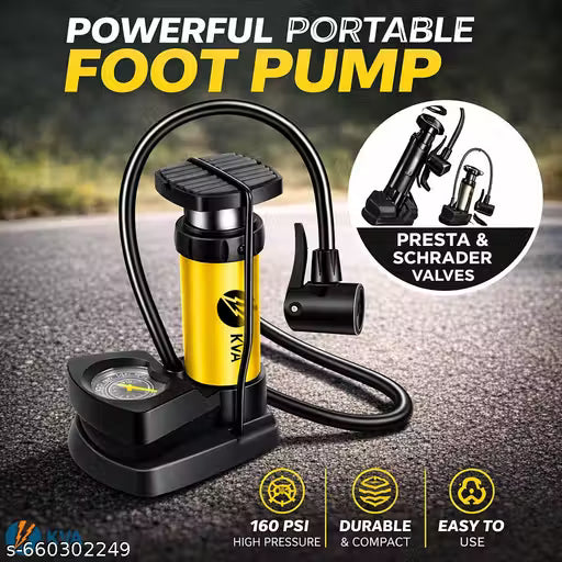 KVA KV-3610 Tubeless Tyre Puncture Repair Kit With 160PSI Foot Pump