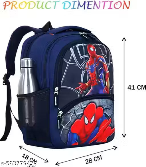 Spiderman Blue Kids School Backpack – Age 3–7 Durable Material Ideal for Travel, Picnic & Gift