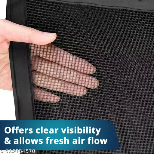 Magnetic Mosquito Polyester Net for Door SIZE: 120 X 210 BLACK | Mosquito Curtain for All Door Types & Sizes | Auto-Closing Insect Screen to Keep Mosquito Out .