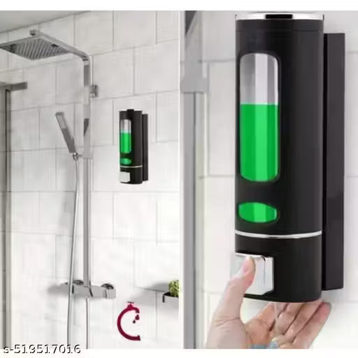 CITIPRO 400ml Wall Mount Soap Dispenser for Bathroom & Kitchen | Heavy Duty Liquid Shampoo, Hand Wash & Sanitizer Holder with Fitting Accessories | Black