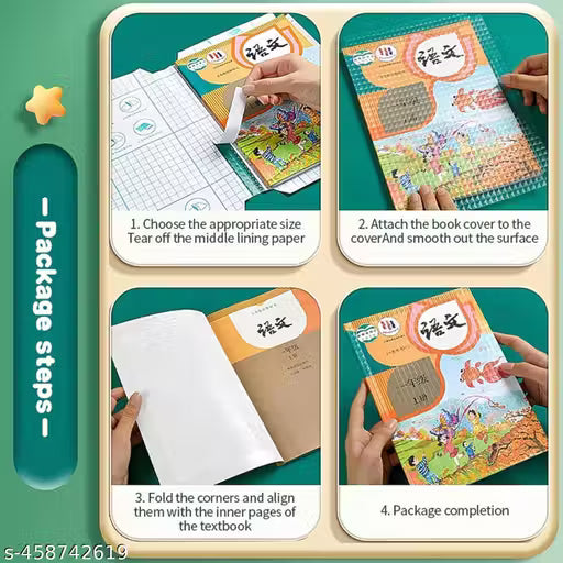 [30 Pcs-3 Different sizes-10 Each] Transparent Paper Sticker Book Cover Film Clear Matte for Craft 30Pcs,Waterproof School Textbook Protective Case Can Be Cut Self-Adhesive A4 Book Cover