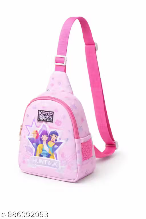 YoKids Hunter Chest Bag for Girls | Kpop Demon Hunters Sling Bag | Stylish Pink Crossbody Chest Sling Bag | Mini Travel Shoulder Bag for Women & Teens