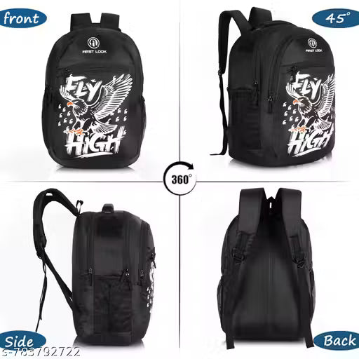 First Look "Fly High" Premium Eagle Print School & College & and Office Travel Backpack (18 Inch) ₹364 ₹386  6% off