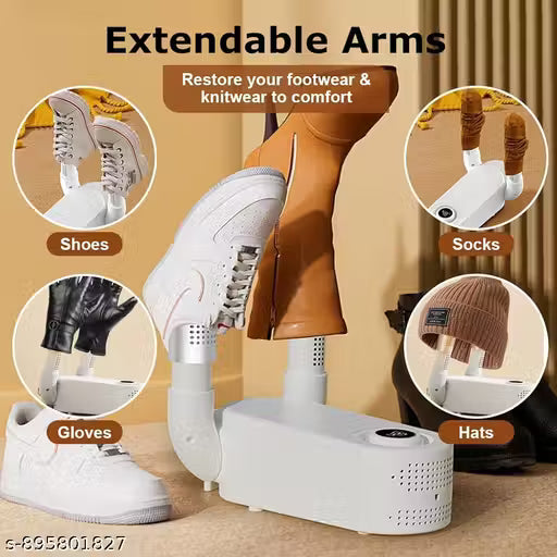 Electric Shoe & Boot Dryer with Extendable Arms – Portable Fast Drying Machine for Footwear, Gloves, Socks, and Hats – Ultra-Quiet, Folding Design with Timer & Heat Control