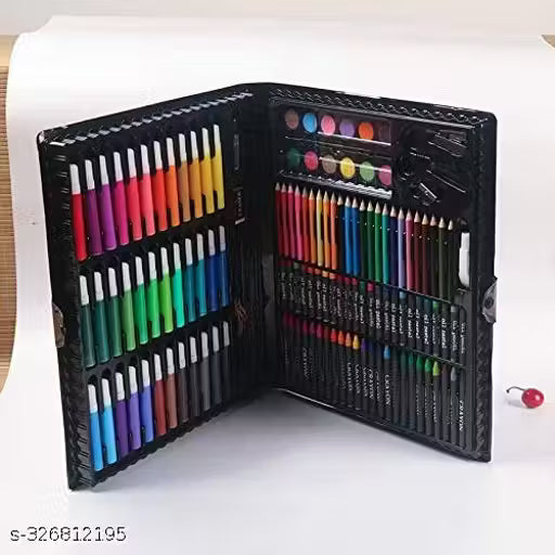 We Clever Art Supplies for Kids Deluxe Kids Art Set for Drawing Painting and More with Portable Art Box, Coloring Supplies Art Kits Best Christmas Great Gift for Kids. (Black)