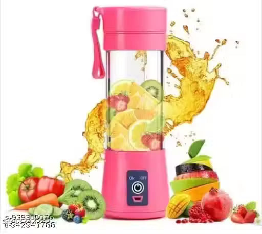 Portable USB Rechargeable Mini Juicer Blender Bottle for Smoothies & Juicer Maker – 6 Blade Electric Mixer Grinder Travel Bott