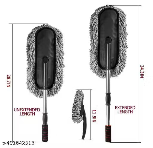GLEAMIFY 6 PCs Microfiber Car Duster with Long Handle Car Cleaning Brush mini , Car Cleaning Cloth Car Exteriror and Interiror Ac Vent Cleaner Brush , Glass Wash Cleaning tablet (5psc ) , Car Mnini Dustbin Motorbike, SUVs Car Cleaning Kit