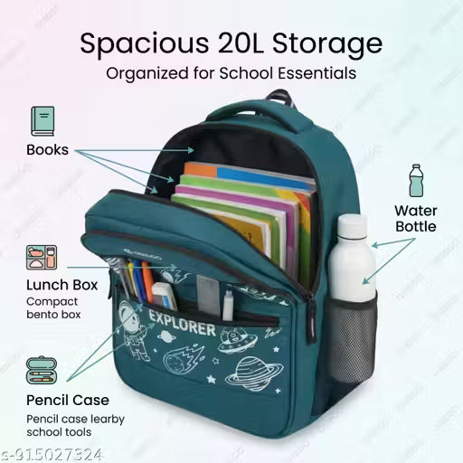 ONEGO 20L Kids Backpack Waterproof School Bag for Nursery LKG UKG Preschool Class 1 Tuition Travel Boys & Girls