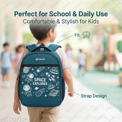 ONEGO 20L Kids Backpack Waterproof School Bag for Nursery LKG UKG Preschool Class 1 Tuition Travel Boys & Girls