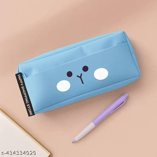 Combo Cute Pencil Case Aesthetic Pencil Case for Girls Large Capacity Pen Pencil Pouch Multifunctional Stationery Case for School(Set of 3, Blue, Pink, White)