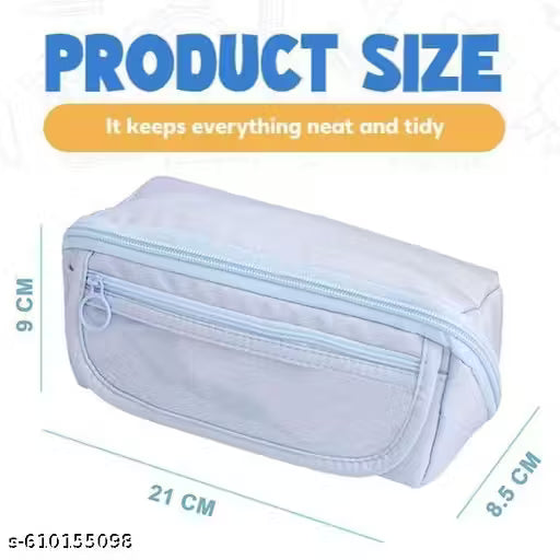 Pencil Pouch for Kids Large Capacity Cross Box Stationery Organizer with Zipper Multipurpose Pen Case for School, Office & College