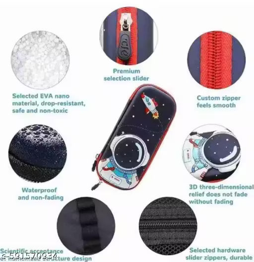 3D Cover Eva Space Astronaut Theme Pencil Case Large Capacity Pencil Pouch Bag Organizer for Students Kids Stylish Pen Holder Pouch Stationery Box ,Pencil case for boys ,space pouch, pencil box for boys, Space theme pouch