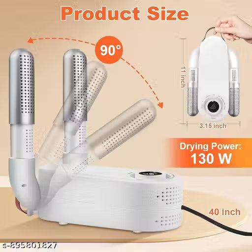 Electric Shoe & Boot Dryer with Extendable Arms – Portable Fast Drying Machine for Footwear, Gloves, Socks, and Hats – Ultra-Quiet, Folding Design with Timer & Heat Control