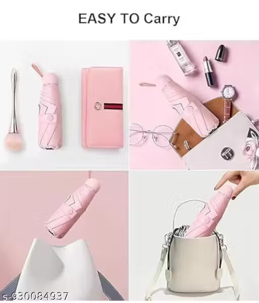 (Pack Of 1, Any colour)Mini Folding Windproof & Compact UV Umbrella for Sun Protection Rain Windproof Strong Large 3 Fold for Women Handbags,3 Fold for Men Women, Stylish & Compact