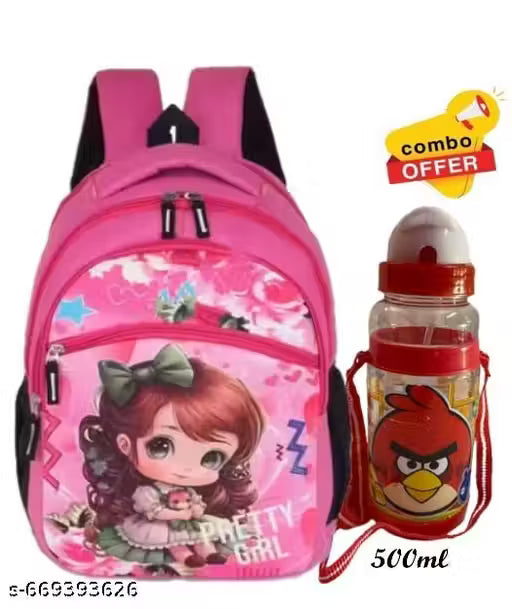 Super Quality School Backpack With Water Bottle 500ml School/Tution/Travel/Picnic, bag for cute kids