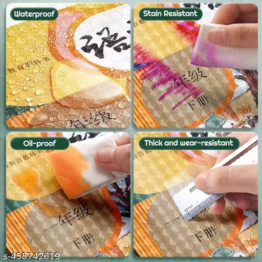 [30 Pcs-3 Different sizes-10 Each] Transparent Paper Sticker Book Cover Film Clear Matte for Craft 30Pcs,Waterproof School Textbook Protective Case Can Be Cut Self-Adhesive A4 Book Cover