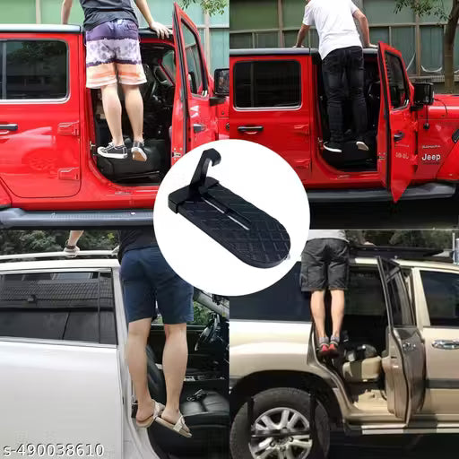 Car Door Step for Easy Roof Access -Multi-Foldable Aluminum Alloy Car Step Hook for Most Cars, SUVs, Trucks - with Glass Breaker