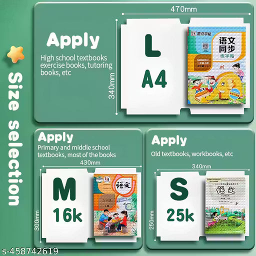 [30 Pcs-3 Different sizes-10 Each] Transparent Paper Sticker Book Cover Film Clear Matte for Craft 30Pcs,Waterproof School Textbook Protective Case Can Be Cut Self-Adhesive A4 Book Cover