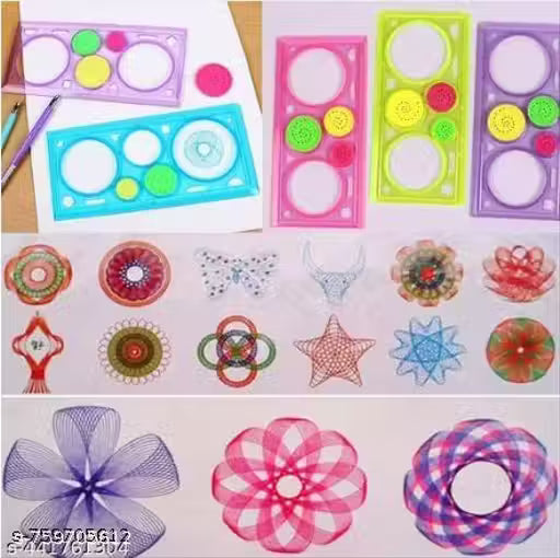 4pcs cristel clear quality DESIGN RULER Spirograph - Geometric Ruler Drafting Tools Stationery for Students Drawing Set Learning Art Sets Creative Gift for Children DIY PROJECT