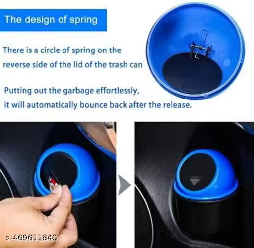 Oblivion Car Dustbin | Dustbin For Car | Car Trash Bin | Car Bin | Car Trash Can | Car Bin Trash | Mini Car Trash Bin | Portable Trash Can For Car, Home, Office ( Blue)
