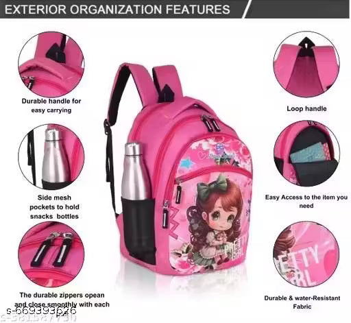 Super Quality School Backpack With Water Bottle 500ml School/Tution/Travel/Picnic, bag for cute kids