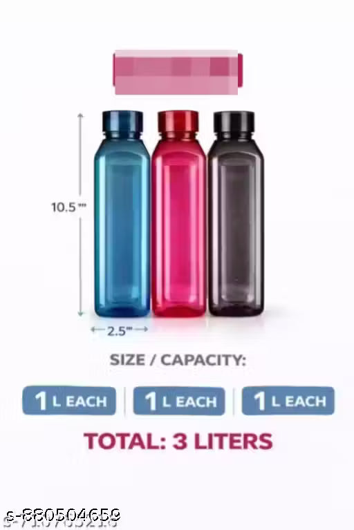 bottle set of 6 fridge water pack plastics combo for refrigerator home office freeze 1000 ml Bottle Pack Multicolor Plastic 1 ltr plastic litre