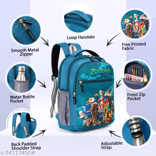 Unisex Kids 22L Cartoon Best Stylish Lightweight Waterproof Casual Picnic Tuition School Bag Backpack for Children Boys And Girls For (3 to 11 Yrs)