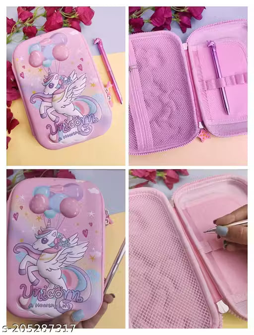 3D Cover EVA Pencil Case Large Capacity Pencil Pouch Bag Compass School Pouch Organizer for Students Kids Premium Stylish Pen Holder Pouch, Stationery Box