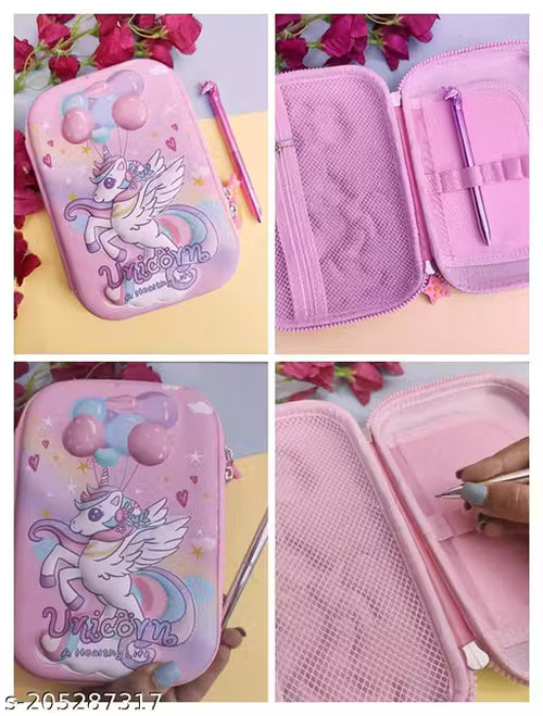 3D Cover EVA Pencil Case Large Capacity Pencil Pouch Bag Compass School Pouch Organizer for Students Kids Premium Stylish Pen Holder Pouch, Stationery Box