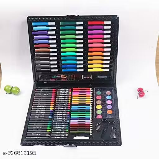 We Clever Art Supplies for Kids Deluxe Kids Art Set for Drawing Painting and More with Portable Art Box, Coloring Supplies Art Kits Best Christmas Great Gift for Kids. (Black)