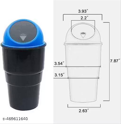 Oblivion Car Dustbin | Dustbin For Car | Car Trash Bin | Car Bin | Car Trash Can | Car Bin Trash | Mini Car Trash Bin | Portable Trash Can For Car, Home, Office ( Blue)