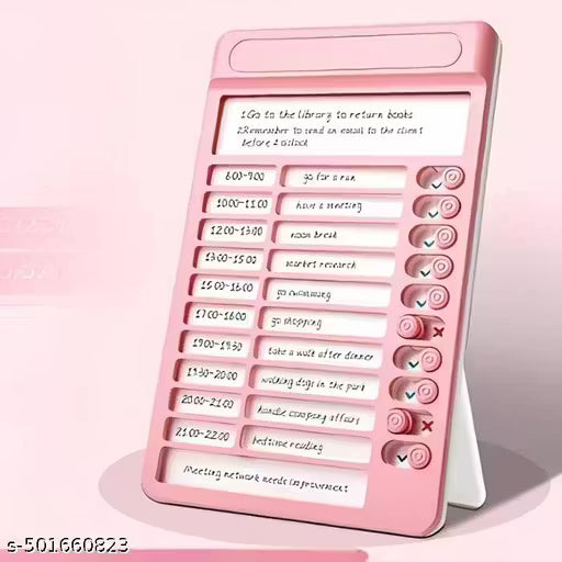 Cute Habit/Schedule Tracker Portable Self-Discipline Chores Chart Daily Checklist Board with 15 Pcs Blank Paper Sliding Morning Routine Chart Planning Boards Reminder Chart for Home School Office (1ps/Pink)