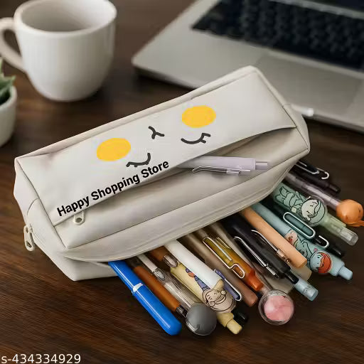 Combo Cute Pencil Case Aesthetic Pencil Case for Girls Large Capacity Pen Pencil Pouch Multifunctional Stationery Case for School(Set of 3, Blue, Pink, White)
