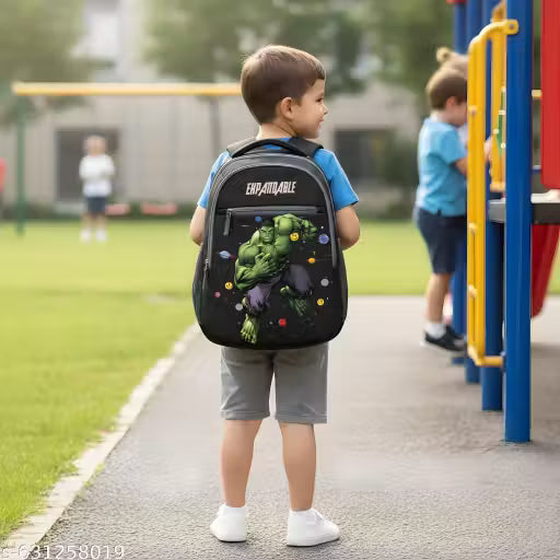 Avengerss Hulkk 25-L 40cm Kids School Bag For nursery Lkg ukg class Boys/Girls Lightweight Waterproof School Bag With Ultra LED Watch