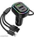 2USB + 1 Type-C Phone Super Fast Charging Adapter 48W Car Charger with 3-in-1 Charging Cable Premium Latest Car Charger Suitable For All Cars