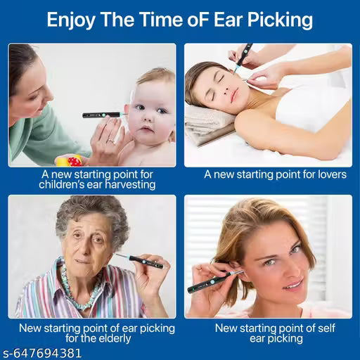 Ear Wax Cleaner Tool Kit with HD Camera WiFi Connection Resuable Ear Wax Removal Endoscope Tool Set Ear Camera Otoscope with Light, Ear Cleaning Kit with Cap for, iPad, Android Phones