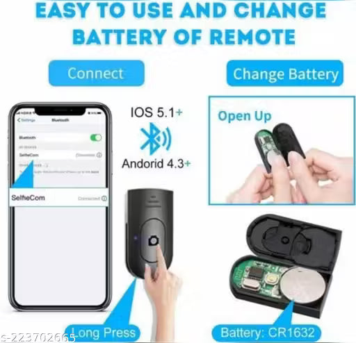 New Arrival High Quality 3in1 Selfie Stick multi-function Wireless Bluetooth R1 Selfie Stick with Remote Shutter 360 Rotate Extendable Handheld Foldable Mini Tripod Stand for Smartphones Professional Remote Control Selfie Stick Monopod Kit, Tripod