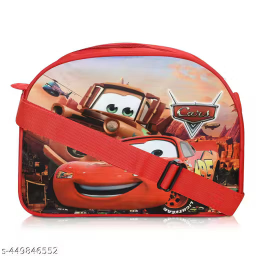 Stylbase Leakproof Hot and Cold Unisex Car Kids Lunch Bag Cartoon Printed Waterproof tiffin bag for Boys And Girls School Travel Picnic LKG 1st 2nd class Ages 5-7 Years 6.6 inches